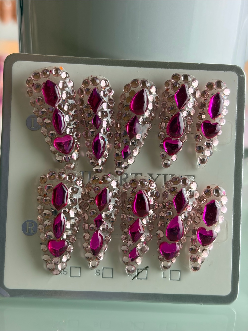 Fuchsia Crystal Jewelry Accents almond Long Medium